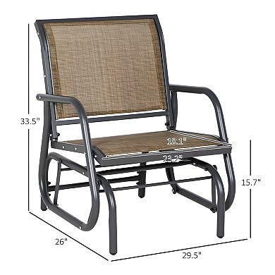 2-Piece Outdoor Glider Chair Set Light Mixed Brown & Dark Grey