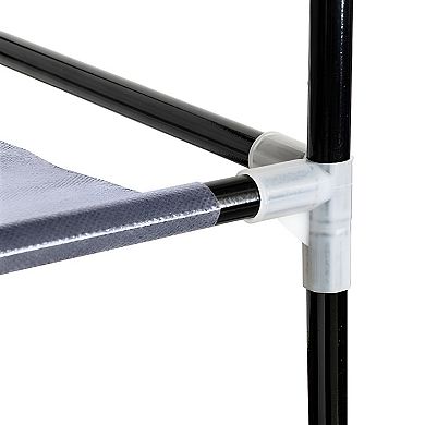 10 Tiers Shoe Rack With Dustproof Cover Closet Shoe Storage Cabinet Organizer - Grey