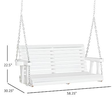 2 Seater Outdoor Patio Swing Chair - White