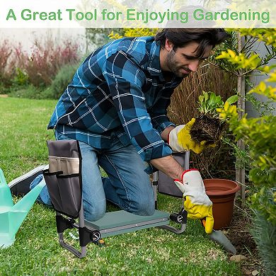 2-in-1 Garden Kneeler Stool Gardening Bench For Kneeling Or Sitting ...