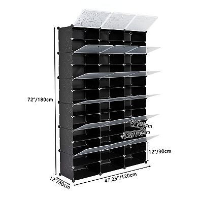 12 Tier Portable Shoe Rack Organizer for Up to 72 Pairs - Customizable Storage Solution