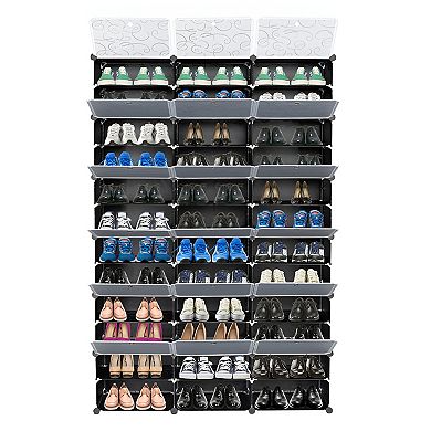 12 Tier Portable Shoe Rack Organizer for Up to 72 Pairs - Customizable Storage Solution