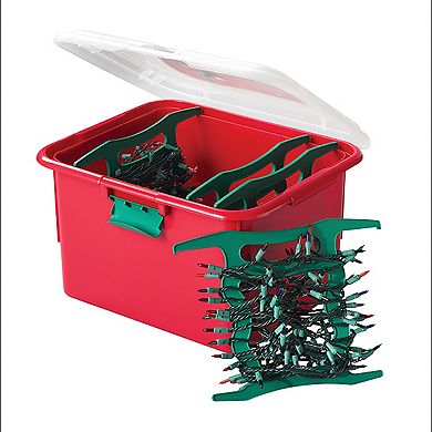 Homz 2-Pack Light Wrap Storage Containers with 4 Cord Wraps