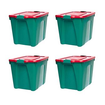 Homz 4-Pack Durabilt 10-Gallon Latching Tough Containers | Holiday