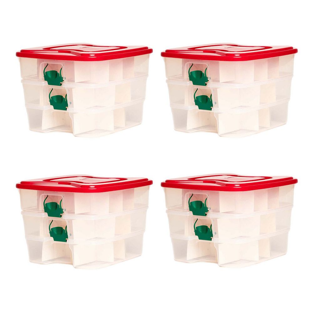 Homz 4-Pack 3-in-1 Ornament Storage with Dividers