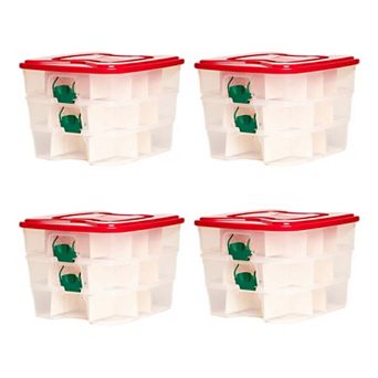 Homz 4-Pack 3-in-1 Ornament Storage with Dividers