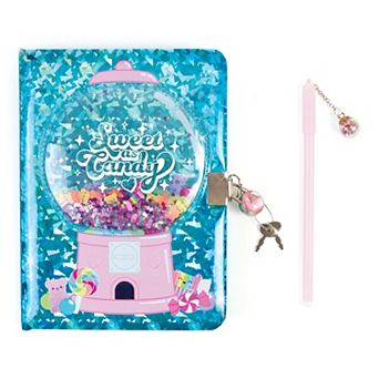 Make It Real 3C4G: Bubble Gum Glitter Locking Journal with Pen