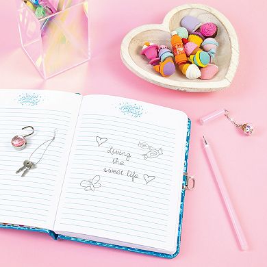 Make It Real 3C4G: Bubble Gum Glitter Locking Journal with Pen