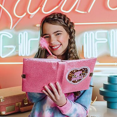 Make It Real 3C4G: Born To Sparkle Glitter Locking Journal with Matching Pom Pen