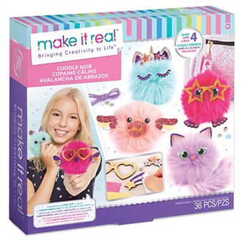 Make It Real: DIY Cuddle Mob - Create 4 Pom Pom Characters, 36 pc