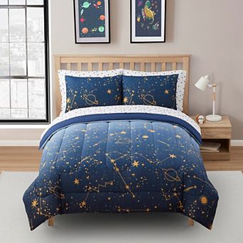 Sweet Home Collection Kid's Galaxy Bed-in-a-Bag Comforter & Sheet Set