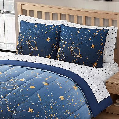 Sweet Home Collection Kid's Galaxy Bed-in-a-Bag Comforter & Sheet Set