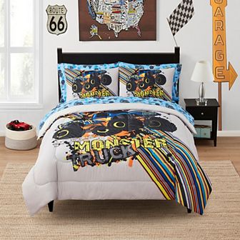 Sweet Home Collection Kid's Monster Truck Bed-in-a-Bag Comforter & Sheet Set