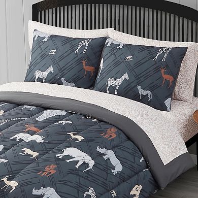Sweet Home Collection Kid's Safari Bed-in-a-Bag Comforter & Sheet Set