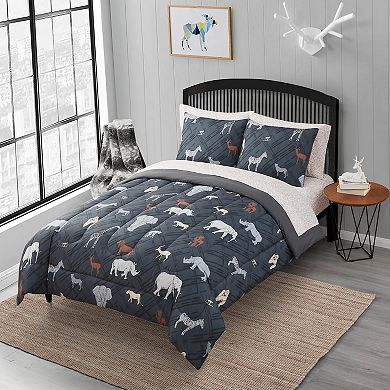 Sweet Home Collection Kid's Safari Bed-in-a-Bag Comforter & Sheet Set