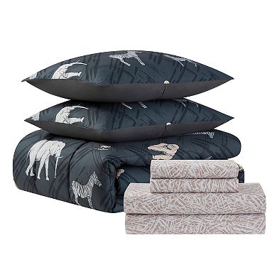 Sweet Home Collection Kid's Safari Bed-in-a-Bag Comforter & Sheet Set