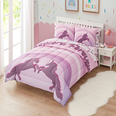 Sweet Home Collection Kid's Unicorn Forever Bed-in-a-Bag Comforter & Sheet Set