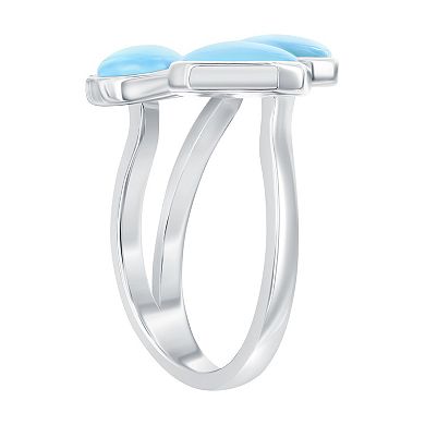 Nautica Rocks Sterling Silver Multi-Shaped Larimar Ring