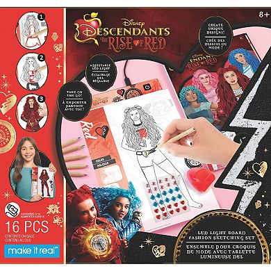 Make It Real: Disney's Descendants 4 Rise Of Red - LED Light Board Fashion Sketching Set