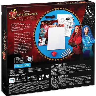 Make It Real: Disney's Descendants 4 Rise Of Red - LED Light Board Fashion Sketching Set