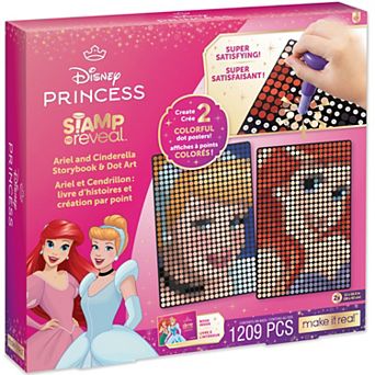 Make It Real: Disney Princess Stamp To Reveal Ariel & Cinderella Storybook & Dot Art Posters