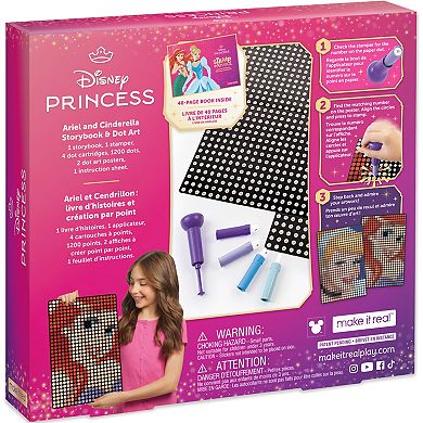 Make It Real: Disney Princess Stamp To Reveal Ariel & Cinderella Storybook & Dot Art Posters