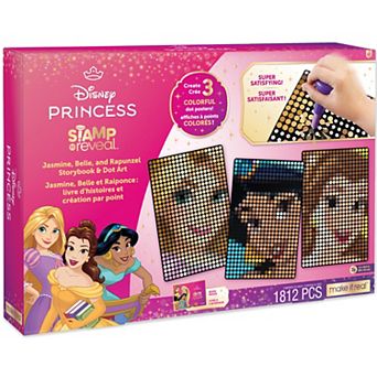 Make It Real: Disney Stamp To Reveal - Jasmine, Belle, Rapunzel Storybook DIY 3 Princess Dot Posters