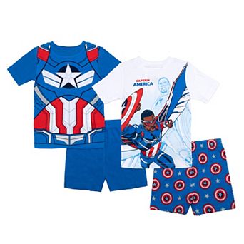 Boys 4-10 Marvel Captain America 4 pc Pajama Tops & Pajama Shorts Set