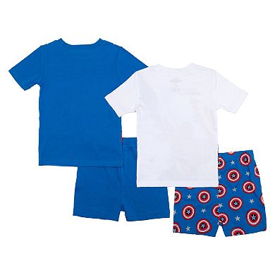 Boys 4-10 Marvel Captain America 4-pc. Pajama Tops & Pajama Shorts Set