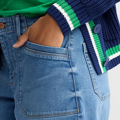 Women's Sonoma Goods For Life® High-Rise Raw Hem Wide Leg Ankle Jeans