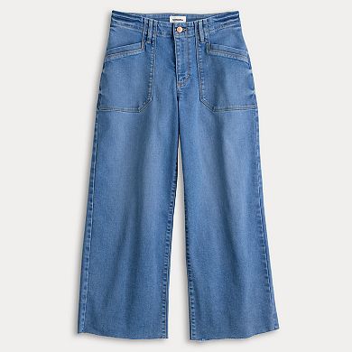 Women's Sonoma Goods For Life® High-Rise Raw Hem Wide Leg Ankle Jeans