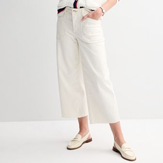 Women's Sonoma Goods For Life® High-Rise Raw Hem Wide Leg Ankle Jeans