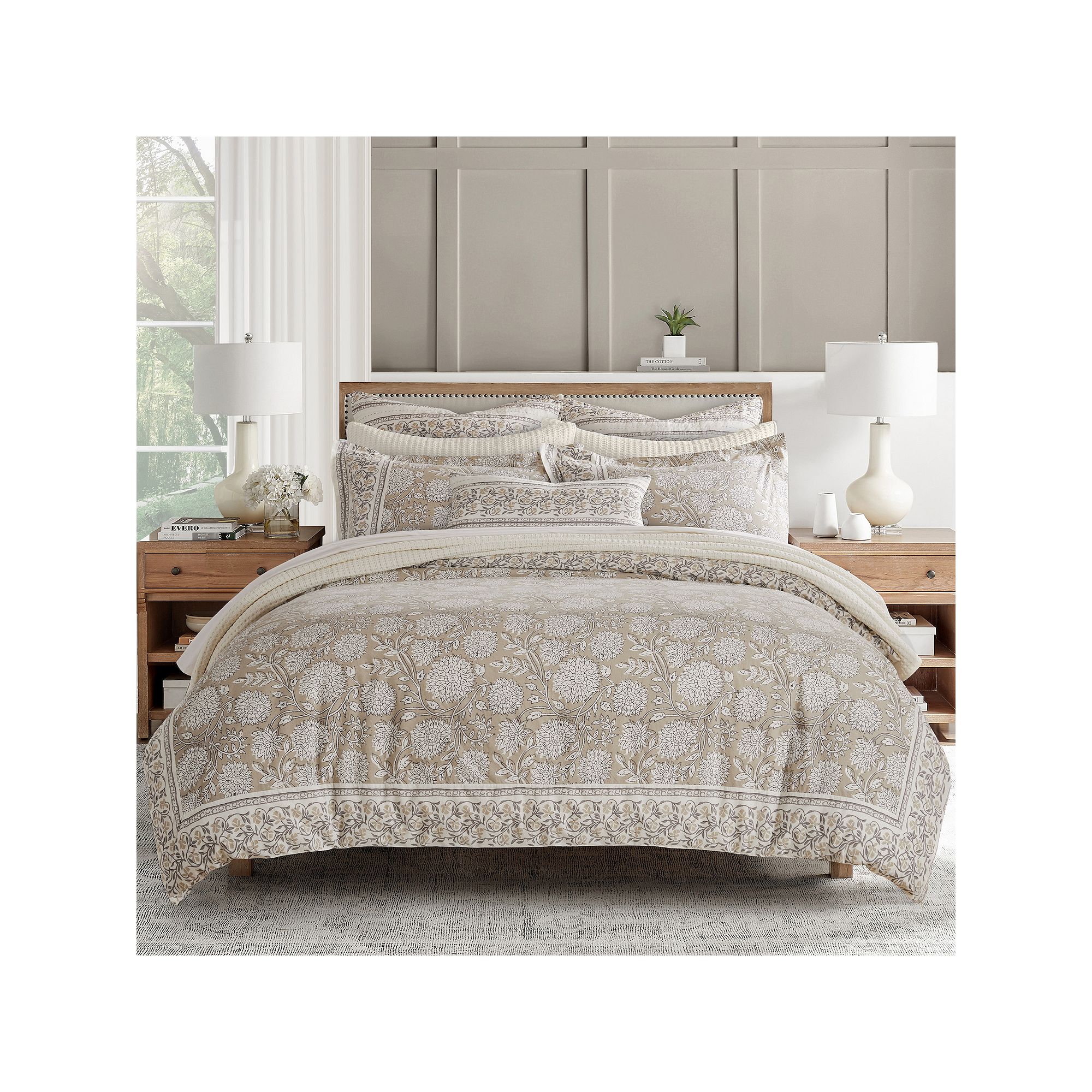 Levtex Home Adare Blue Duvet Cover Set with Shams, Brown