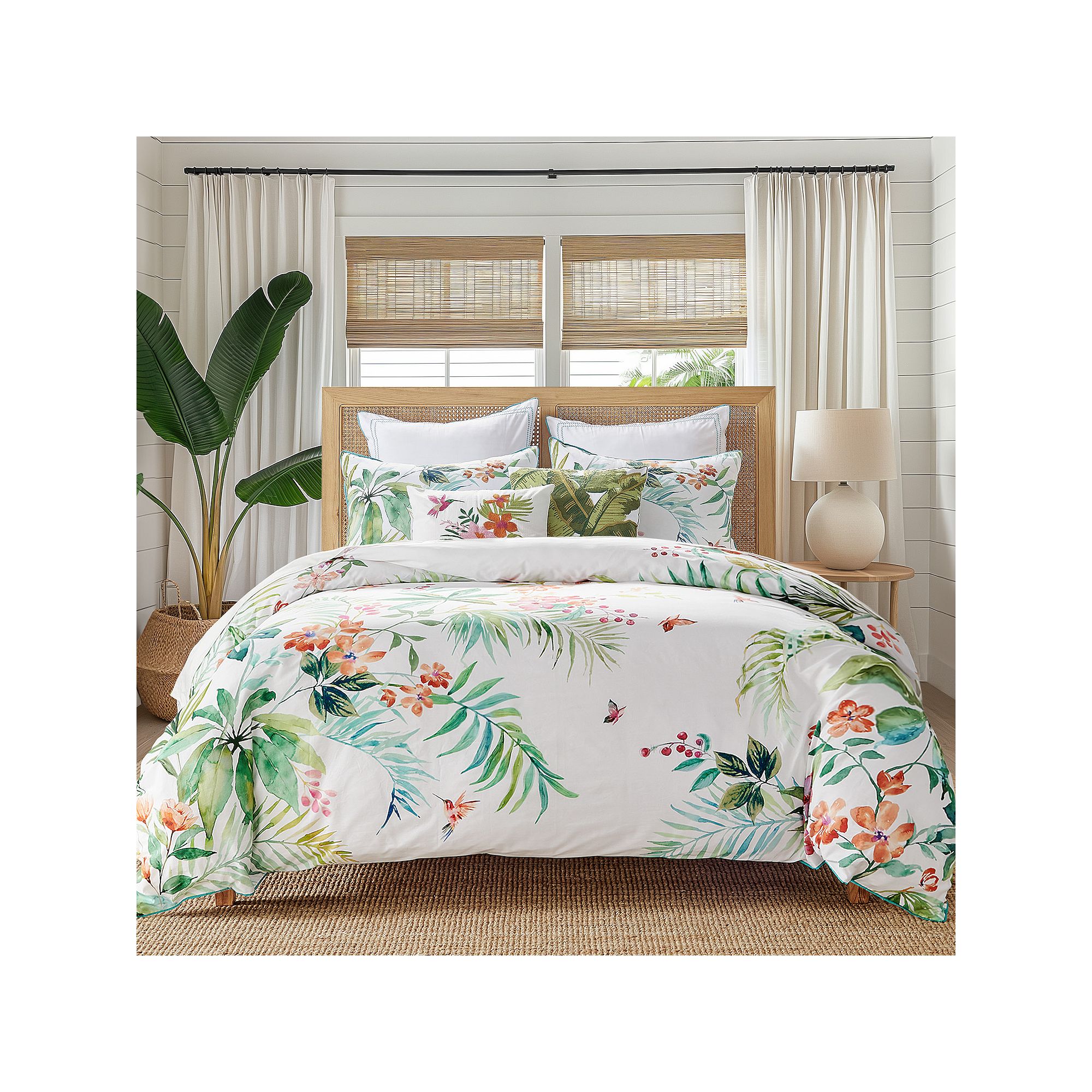 Levtex Home Hummingbird Grove Duvet Cover Set with Shams, Green