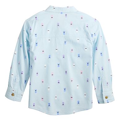 Baby & Toddler Boy Jumping Beans® Long Sleeve Woven Button-Down Shirt