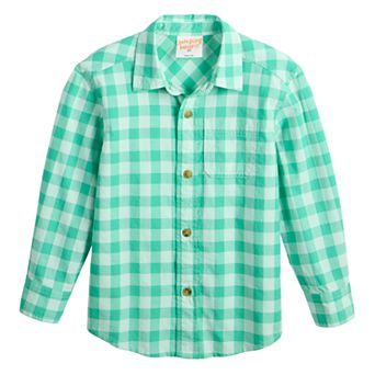 Baby & Toddler Boy Jumping Beans® Long Sleeve Woven Button-Down Shirt