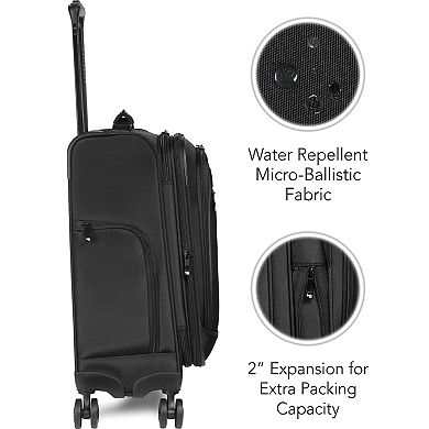 WallyBags Solutions 20” Expandable Spinner Carry-On with Padded Electronics Pockets