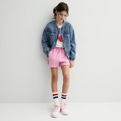 Girls 8-20 eyeshadow Ribbed Fleece Shorts