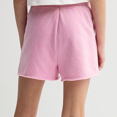 Girls 8-20 eyeshadow Ribbed Fleece Shorts