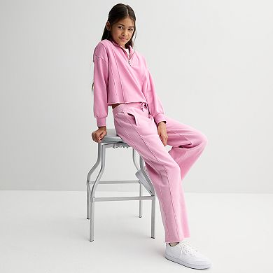 Girls 8-20 eyeshadow Ribbed Wide Leg Fleece Pants