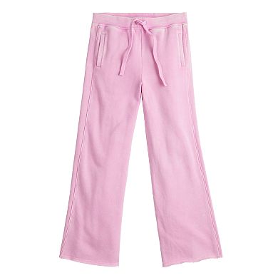Girls 8-20 eyeshadow Ribbed Wide Leg Fleece Pants