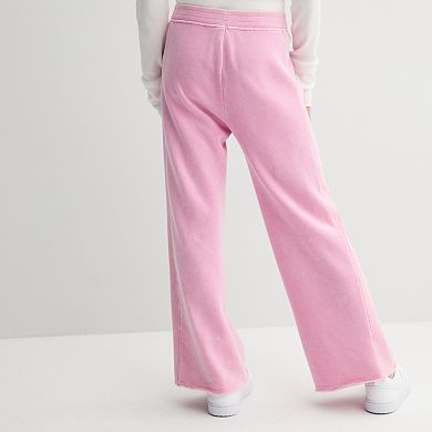 Girls 8-20 eyeshadow Ribbed Wide Leg Fleece Pants