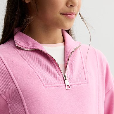 Girls 8-20 eyeshadow Quarter Zip Pullover Sweater