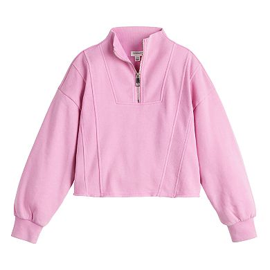 Girls 8-20 eyeshadow Quarter Zip Pullover Sweater