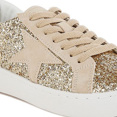 London Rag Shinding Women's Glitter Star Chunky Sneakers