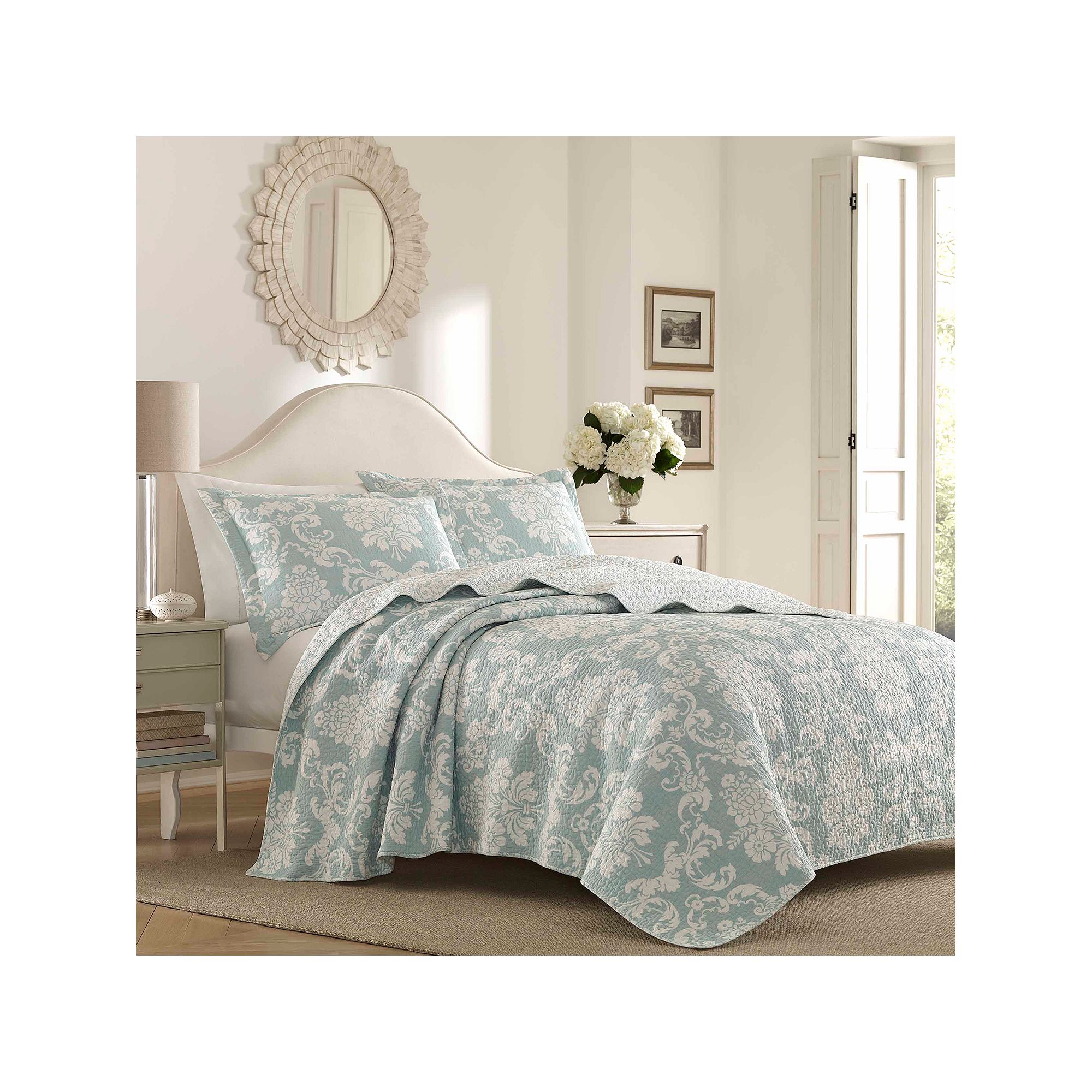 Laura Ashley Venetia Quilt Set, Duck Egg Blue