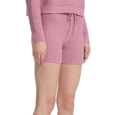 Juniors' Sugar Moon Waffle Sweater Shorts