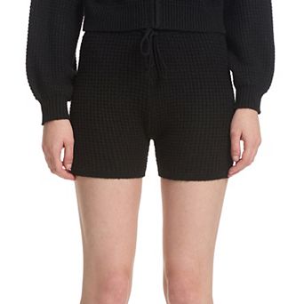 Juniors' Sugar Moon Waffle Sweater Shorts