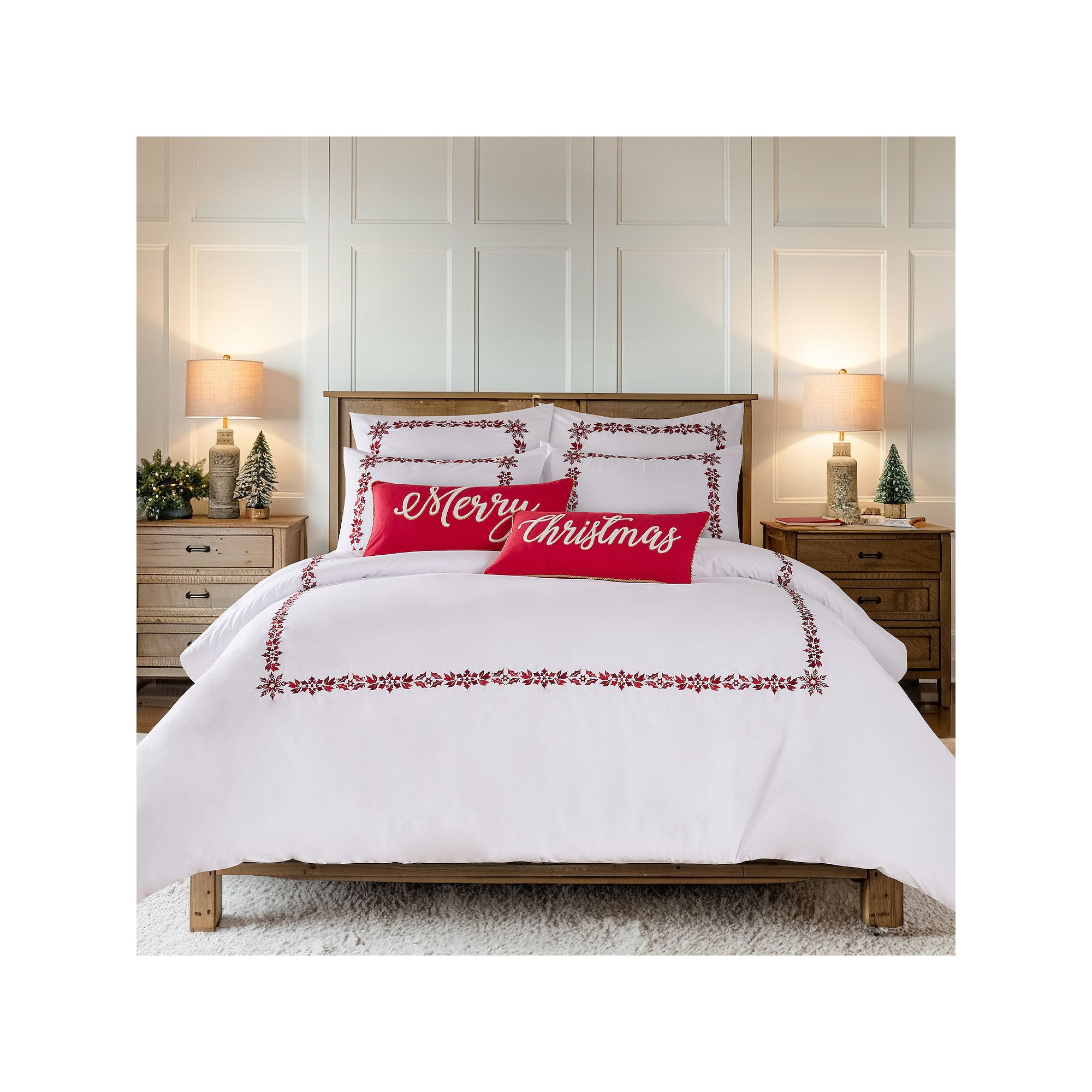 Levtex Home Holly & Thistle Duvet Cover Set with Shams, White