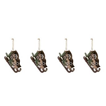 Sullivan's 3.25" 4 pc Sleigh Christmas Ornament Set